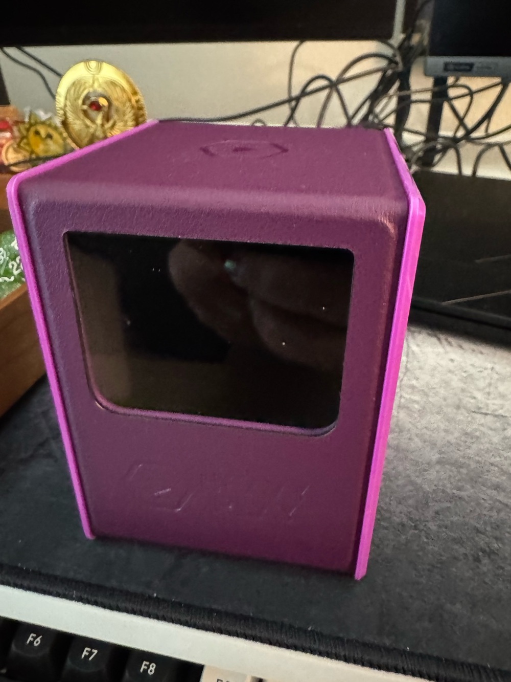 Purple and Pink Deck Box with Transparent Window